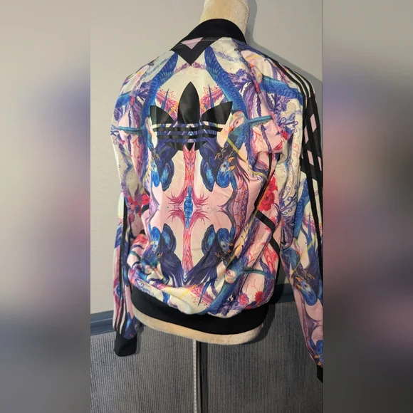 Adidas Women's Vibrant Pattern Bomber Jacket Size Small - Picture 3 of 9